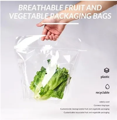 थोक सब्जी थैली फल बैग छेद पैकेज कस्टम के साथ