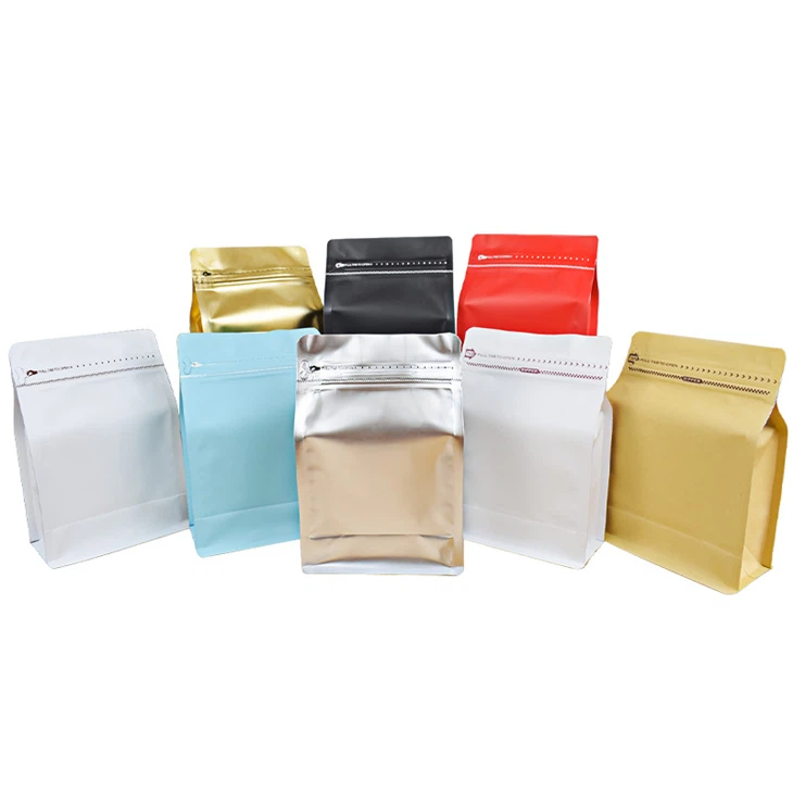 डीगैसिंग वाल्व के साथ स्टैंड अप पाउच